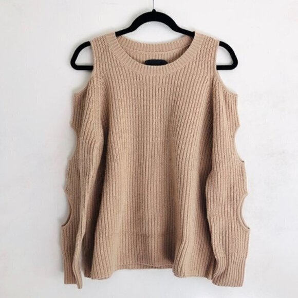 Zoe Jordan Sweater XS Galileo Wool Cashmere Cold Shoulder Cutout Sleeves Knit - Picture 5 of 9